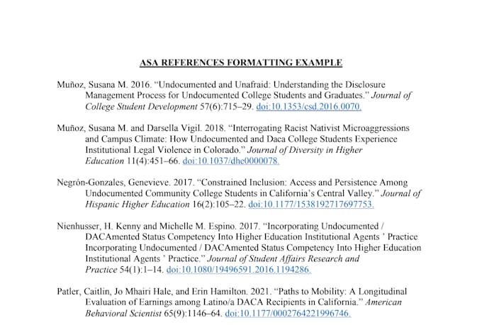 review asa references in academic papers